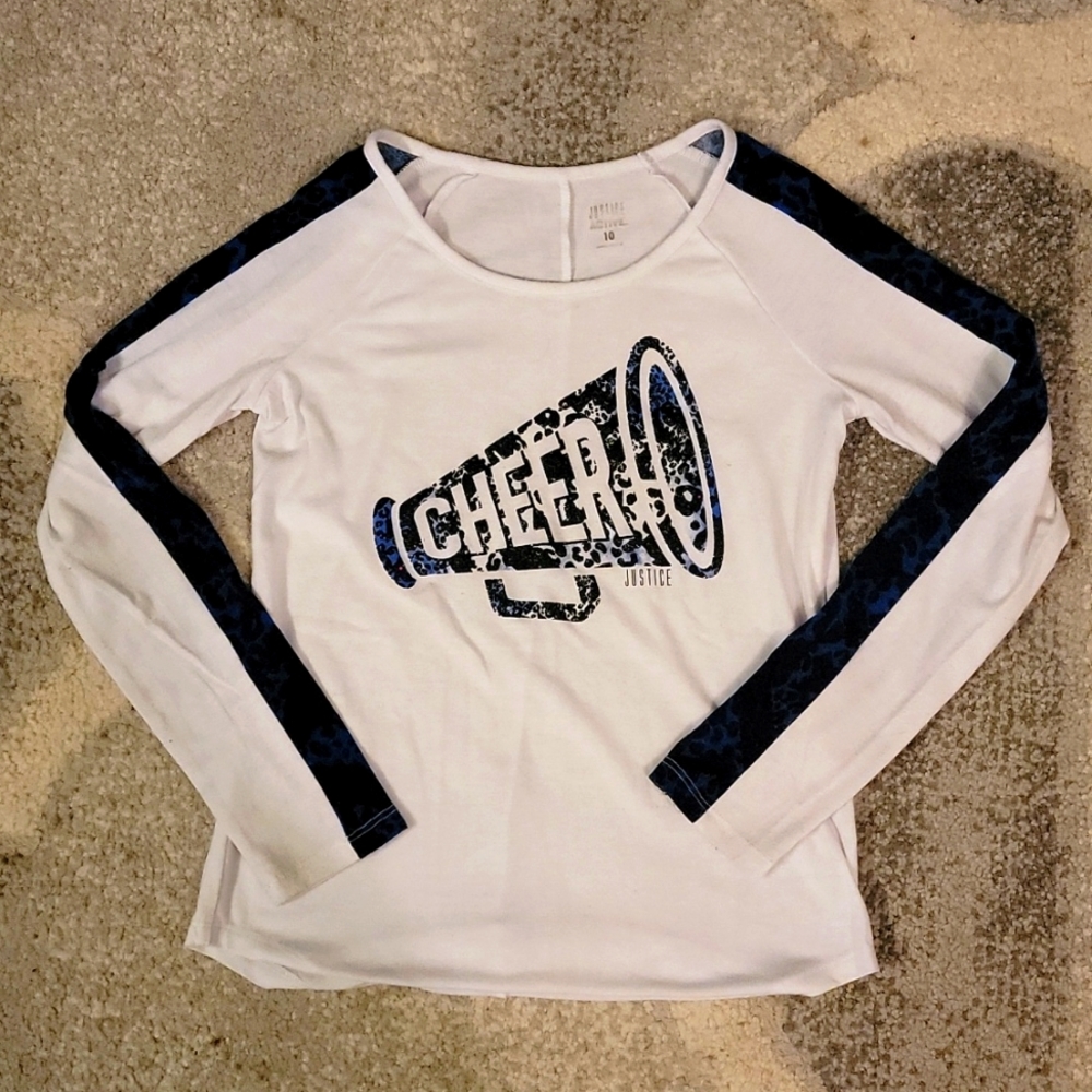 Justice brand cheer leopard print long sleeve girls size 10